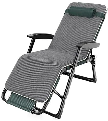 Liegestuhl Klappbar Schwerelosigkeitsstuhl, Rasen- und Terrassensitz mit Kissen, verstellbare, zusammenklappbare Esszimmer- und Liegestühle für den Außenbereich für die Terrasse Sonnenliege Gartenlieg