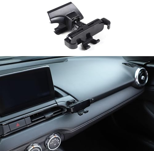 METYOUCAR Soporte de teléfono para Mazda MX-5 ND 2016-2024, ventilación central lateral derecha, soporte fijo giratorio para iPhone, Android y smartphones
