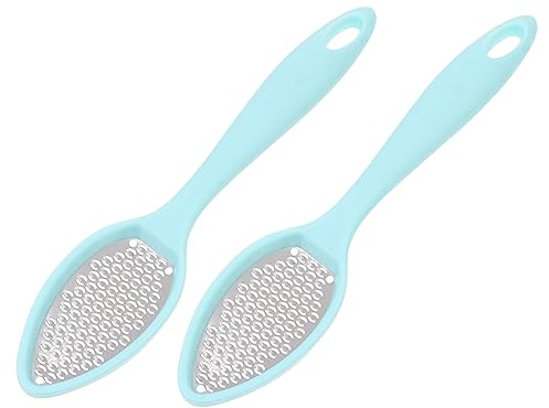 Gogogmee 2 Stück Ergonomische Metallfußfeile aus 304 Edelstahl und Abs Professioneller Hornhautentferner für Pediküre und Reise Grün