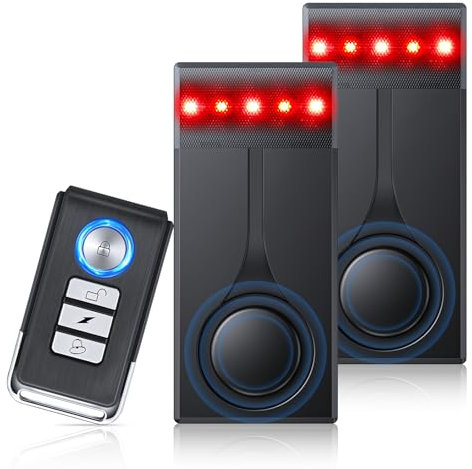 108dB Car Alarm System, Car Anti-Theft Vibration Sensor Alarm & Red Light, Wireless Remote Anti Theft Vehicle Device with Magnetic Install Design for RV, SUV, Truck