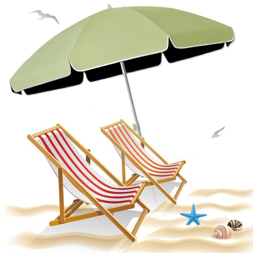 Ombrellone Da Spiaggia Portatile Per Picnic All'aperto, Piccolo Ombrellone Da Giardino Terrazzo, Ombrellone Da Balcone, Ombrellone Da Sole Portatile Per Esterni Con Spina Di Terra(Green,1.80m/5.9ft)