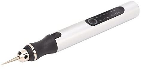 Incisore, Incisione Elettrica Incisione della Penna per della Macchina Personalizzante Penna USB Ricarica Wireless Indicatore Fai -da -te Luci di Protezione Automatica di Alimentazione Mini. (SILVER)