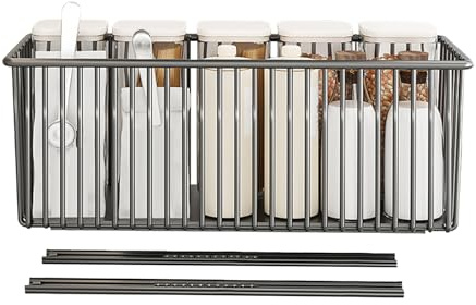 Kitchen Pull out Basket Storage Rack, Slide out Drawer System Design, Equipped with Silent Cushion and Slide Rail Device, Humidity Proof Design, Save Space for Kitchen and Bathroom