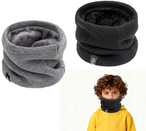 ARYIMYDP 2 Piezas Braga Infantil de Invierno, Material Suave de Doble Capa, Protección contra el Viento, Elástico y Transpirable, para Colegio, Patinaje, Senderismo, Talla Única para Niño Niña