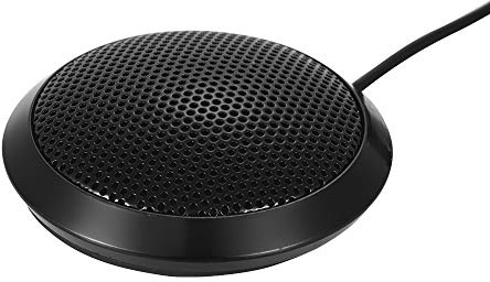 Akozon Microfono da Tavolo Omnidirezionale da 3,5 Mm per Videoconferenze e Registrazione Cavo da 2 M con Alta sensibilità, Riduzione del Rumore e Design Compatto