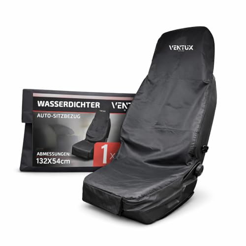 VENTUX GEAR Sitzbezug Auto 1 Stück – wasserdicht vorne universal 132x54 cm | REACH · CE · autositzbezüge werkstatt · kfz sitzschoner werkstatt · schonbezug · sitzauflage
