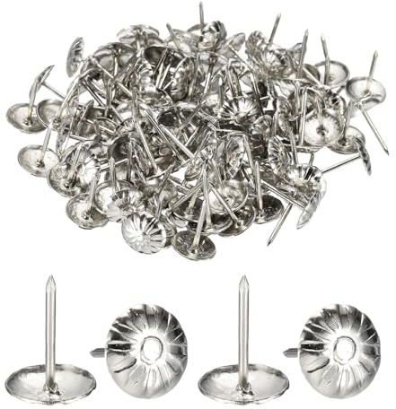 QUARKZMAN 100 Pzas Tachuelas Para Tapicería 7/16 x 11/16 Para Sofá Plata