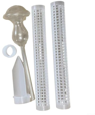 Poteau en mousse auto-arrosant pour plantes grimpantes - Support empilable en plastique de 61 cm avec tasse d'eau supérieure et design en maille, compatible avec Monstera, Pot (oiseau)