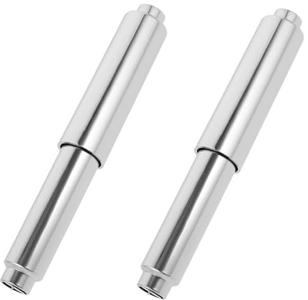DIYEAH Portarotolo per Carta Igienica Asta in Plastica Placcata Cromo Argento, Molla Elastica per Rotolo, Facile Sostituzione, 2 Pezzi Anti Ruggine per Bagno