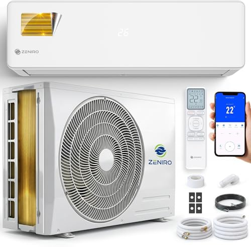 ZENIRO Klimaanlage Set Split - mit WiFi/App Funktion Klimagerät Kühlen A++/ Heizen A+ 5,2kW 18000 BTU Sehr Leise, Kältemittel R32 - Fernbedienung, Timerfunktion - Inkl. Montagematerial