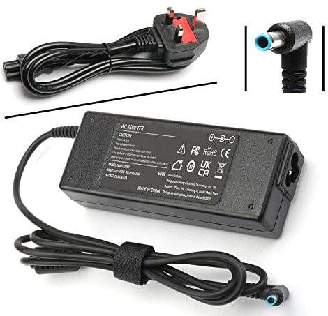 Laptop Charger Compatible with HP 250-G7 250-G6 G5 G4 350-G2 EliteBook ProBook G3 G4 G5 G6 G7 430 440 450 455 470 640 645 655 with Blue Tip 4.5mm × 3.0mm 90W/65W/45W UK Power Supply Adapter