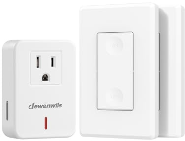 DEWENWILS Wireless Remote Wall Switch and Outlet, Plug in Remote Control Outlet Light Switch for Lamp, Fans, No Wiring, Expandable, 100ft RF Range, ETL Listed (2 Switches and 1 Receiver)