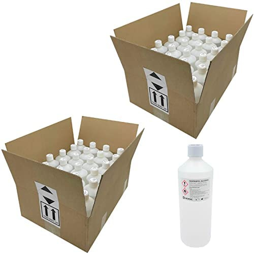 Hexeal 99.9% Isopropyl Alcohol 50L - IPA for Sanitising & Cleaning | 50 x 1L - Removes Grime from Phones and Electronics, Powerful Degreaser and Cleaning Fluid