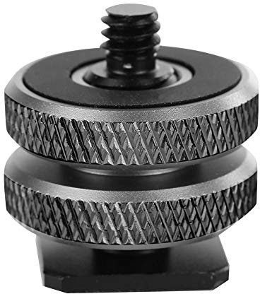 Entatial Microphone Mount Screw 3/8 to 1/4 Inches to Flash Hot Shoe Mount Adapter Convert Screw Adapter Double Cold Shoe Seat