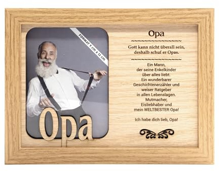 power gift OPA - Bilderrahmen fürs Foto und mit netten Spruch. Fotorahmen zum Aufstellen oder Aufhängen. Fotomotiv. Fotografie. Portraitrahmen, Picture Frame. Tolles Geschenk für Grossvater.