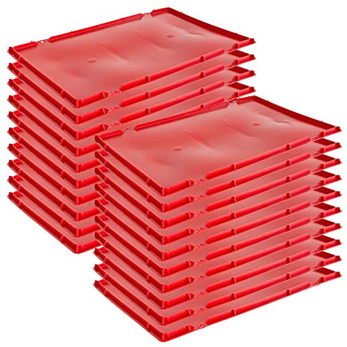 20x Deckel Eurobox 40 x 60 cm Deckel Fleischerkiste 40 x 60 cm Deckel Fleischkiste Deckel Metzgerkiste Deckel Stapelkiste Eurokasten 40 x 60 cm Rot Kingpower