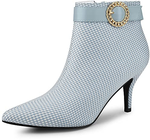 Allegra K Stivaletti da donna con tacco a spillo e tacco alto, Blu, 37 EU