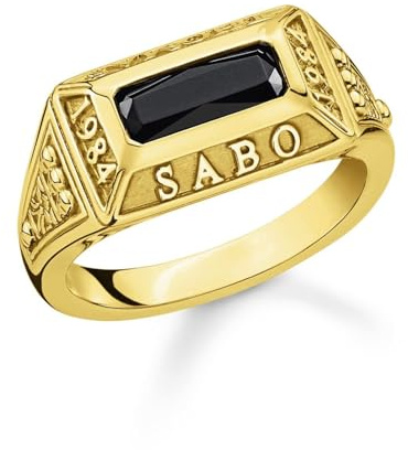 THOMAS SABO College-Ring Schwarzer Stein Goldfarben TR2243-966-11-62