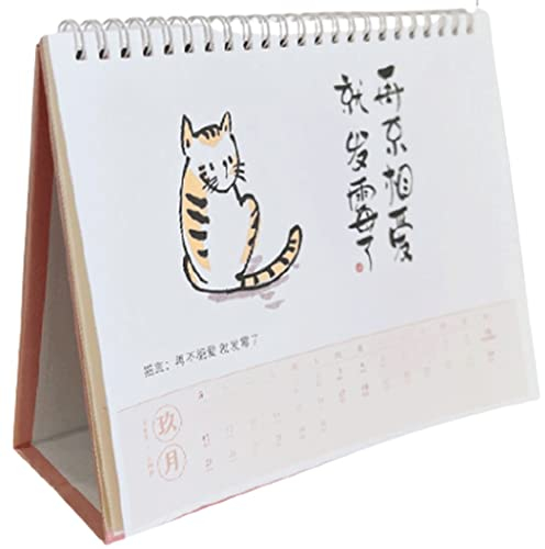 YMXWFC Tischkalender 2022 Kreative Illustration Desk Kalender 2022 Stahlspulen Spirale Weiß, Schreibtischkalender Multifunktionszeitplanungsplan Tägliche Zeitpläne Rekordzeit (Color : Pink)