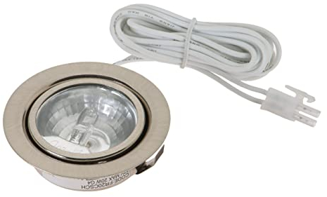 FRS Halogen Recessed Downlight 12v 20w Under Unit Cabinet Cupboard Stainless Steel Warm White (Transformer Required), Metallic