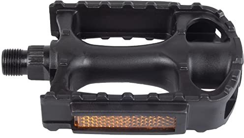 Fahrradpedale, rutschfest, mit Reflektoren & Kugellager, deutsches Prüfzeichen, Pedal von M-WAVE, Schwarz