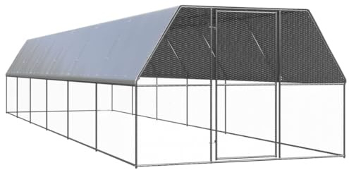 vidaXL Outdoor Hühnerkäfig 3x12x2m Verzinkter Stahl Hühnerstall Freilaufgehege