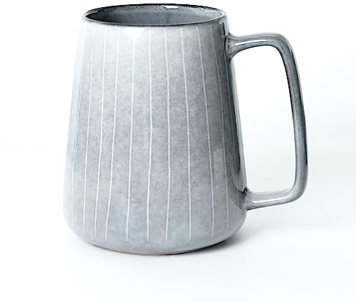 Cteahrow Large 24 OZ/700ml Ceramic Coffee Mugs, Capacity Mug with Handle,Tea Cup,Dishwasher Microwave Safe,for Office and Home (Grey)