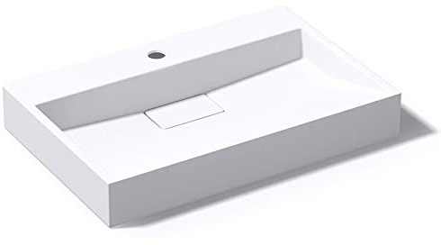 doporro Waschbecken Aufsatzwaschbecken Mineralguss Hängewaschbecken mit Nano-Beschichtung inkl. Ablaufgarnitur Col19