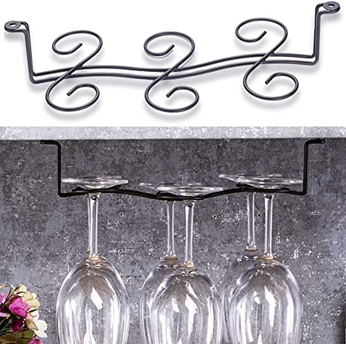 ZYMEN Household Wine Glass Rack, Wine Cabinet Goblet Rack, Wine Glass Rack, Wine Rack Hanging Rack Brass Color (Size : Holds 6 Glasses) Commemoration Day