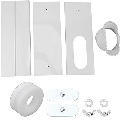 SUNFECILI Kit di Guarnizione per Finestra Universale Kit di Sfiato per Finestra del Condizionatore d'Aria Installazione Semplice in PVC Accessorio per Finestra del (3 Piastre per Finestra