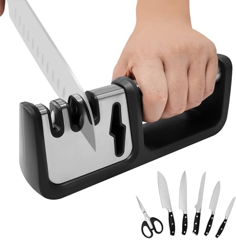 WSRY-Home Knife Sharpener for Kitchen Knives,Professional 4 in 1 Knives Sharpener for Scissors Knives Sharpening