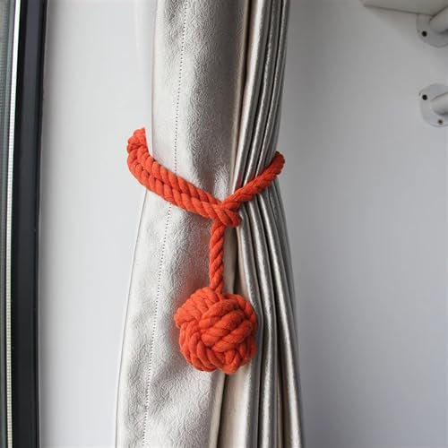AOEGBY Gardinenband 1Pcs Kreative Vorhang Raffhalter Hause Dekorative Zimmer Zubehör Einfache Fenster Schnalle Seil Handgemachte Vorhang Halter Cilp Seil Curtain Rope Buckle (Color : Orange)