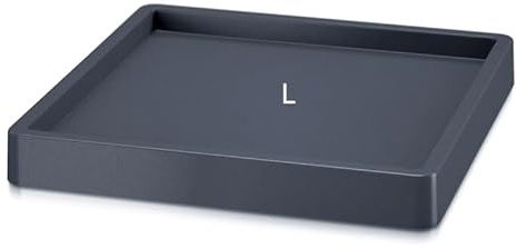 MELTOM Mobile Plattform für Blumentopf mit Rädern Mobile Saucer Square, Farbe Anthrazit (L - 26 cm, ECKIG)