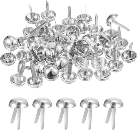 QUARKZMAN 50 pezzi Piedini per Borsa con Spuntoni Chiodi per Borsa Argento | Rotondi da 12mm, Spuntoni per Borsa con Rivetti a Punta, per Borsa Borsetta Abbigliamento Fai-da-Te in Pelle