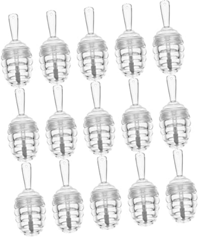 Mikikit Lot de 15 Flacons de Gloss à Lèvres Rechargeables en Plastique Forme Pot à Miel, Portables, pour DIY et Voyages D'affaires