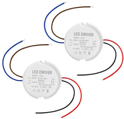 WIYETY LED Trafo Mini Netzteil: 2 Stück Unterputz Netzteil Rund, Wasserdichtes IP67 Runder Transformator, LED Trafo für LED-Lichterketten Beleuchtung im Innen- und Außenbereich