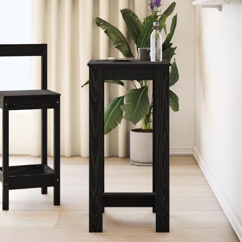 Teenpull Bartisch Schwarz Eiche, Holzwerkstoff, 51x50x103,5 cm, Kompakter Stehtisch, Platzsparender Esstisch für Küche, Esszimmer, Modernes Design, Indoor-Nutzung, Ideal für 4 Personen