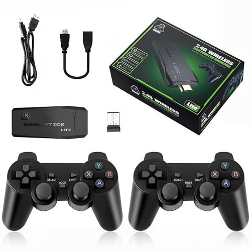 Handheld Retro Games Console & Game Stick, 20000+ Classical Games, 2.4G Wireless Gamepads, 4K Plug & Play for TV HDMI Output, Gift for Boys and Adults