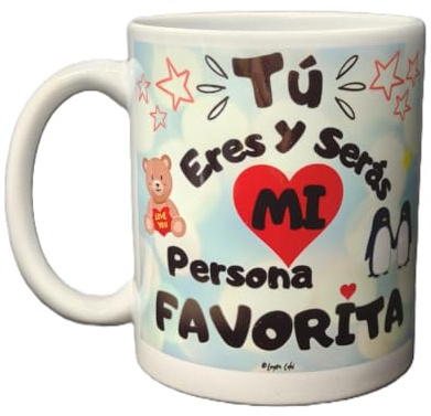 @Layra Cohi - Tazas de ceramica - (Favorita) con Frases - Regalo Original - Enamorados - para Madrina - Padrino - Persona Vitamina o Persona Favorita - Apta para Microondas y Lavavajillas