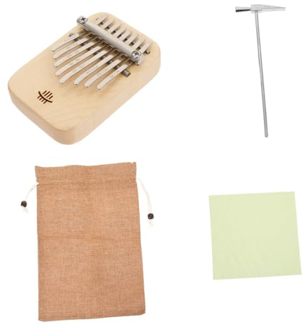 VINTORKY Kalimba para Principiantes Piano de Pulgar Portátil 8 Tonos Madera de Arce Natural Mini Instrumento Musical Ligero y Creativo Adecuado para Práctica y Obsequio