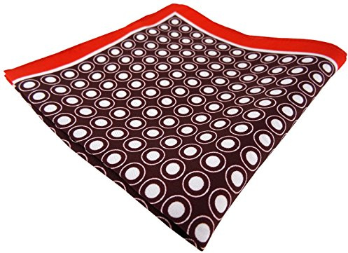TigerTie feines leichtes Seideneinstecktuch in rot schwarz weiss gepunktet - Einstecktuch 100% Seide