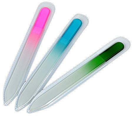 Szaerfa Cristal profesional lima de uñas Cristal Color aleatorio conjunto de 3