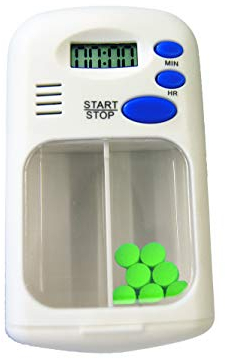 Sundo Homecare GmbH Pillenbox Pillendose mit Timer Alarm, weiß, 2 Fächer