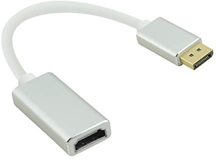 Helos Cable adaptador DisplayPort macho/HDMI hembra, Premium 4K, plateado
