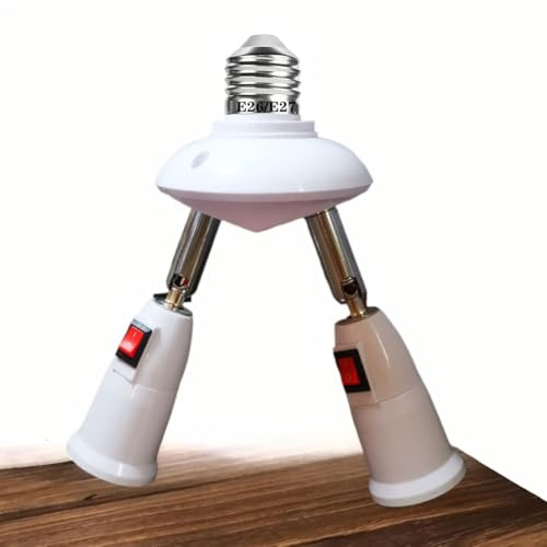 CLWHJ 360 Degrees Adjustable E26/E27 Splitter Socket Adapter. E26/E27 Standard LED Bulbs 360 Degrees Adjustable 180 Degree (2 in 1)