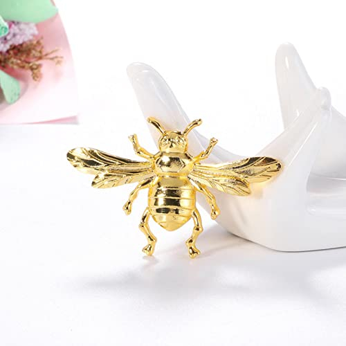 KhuWan Nouvelle Broche d'insecte dorée exagérée de personnalité d'abeille en Alliage Vintage