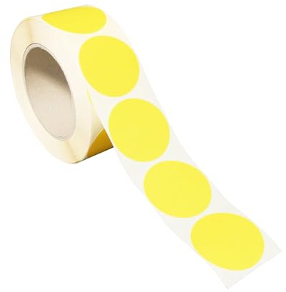 SPRINTIS Klebepunkte 40 mm, gelb, 1000 Stück Markierungspunkte selbstklebend auf Rolle, Punkte Aufkleber aus Papier für Büro und Lager