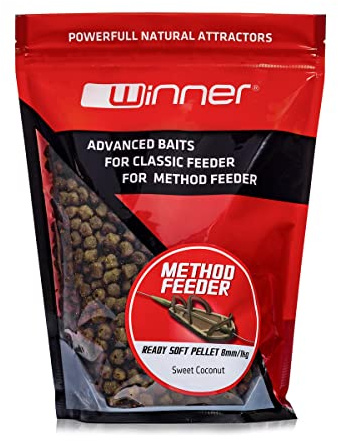 Tandem Baits Method Feeder Ready Soft Pellet Süße Kokosnuss Karpfen-Pellets | Karpfen Angeln ohne Mühe | Köder zum Große-Fische-Angeln | Karpfenzubehör für Profis & Hobby-Angler 8mm 1kg
