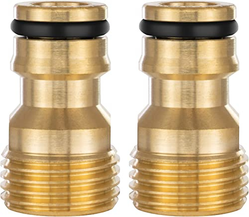 Poppstar Adattatore rubinetto canna dell'acqua 1/2 (adattatore rubinetto maschio G 1/2 21mm, su attacco rapido (compatibile con sistema a innesto Gardena), 2 pezzi