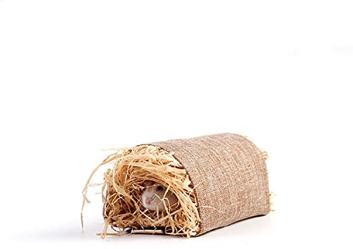 Tunnelleksaker för små husdjur, natur gömställe hamster kanin gräs sängbo, sommar andningsbart litet välvt halmhus för marsvin små kaniner råttor syrisk hamster chinchilla igelkott_M